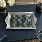 Ramadan Decorative Serving Tray – Navy Hexagon Seamless Repeat - MintiHome