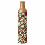 Christmas Bauble Metal Flower Vase β Poinsettia Pinecone decorative metal vase shown in a product view.