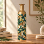 Jungle Leopard Metal Flower Vase – Bird of Paradise Foliage - MintiHome