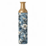 Sage Poppy Metal Flower Vase – Indigo Magnolia Branch decorative metal vase shown in a product view.