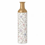 Blush Bloom Metal Flower Vase – Cream Meadow Wildflower Sprig decorative metal vase shown in a product view.