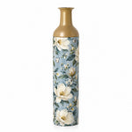 Sage Garden Metal Flower Vase – Dusty Blue Magnolia decorative metal vase shown in a product view.