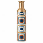 Terra Frames Metal Flower Vase – Cream Terracotta Square decorative metal vase shown in a product view.