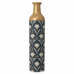 Gold Lattice Metal Flower Vase – Navy Gold Lily Diamond Trellis - MintiHome