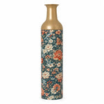 Gold Diamond Metal Flower Vase – Teal Coral Peony Songbird - MintiHome