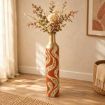 Gilded Ribbon Metal Flower Vase – Ribbon Vine Scroll - MintiHome