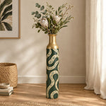 Gilded Ribbon Metal Flower Vase – Looping Ribbon Coil - MintiHome