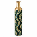 Gilded Ribbon Metal Flower Vase – Dense Laurel Ribbon Wave - MintiHome