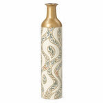 Gilded Ribbon Metal Flower Vase – Paisley Ribbon Teardrop - MintiHome