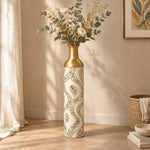 Gilded Ribbon Metal Flower Vase – Paisley Ribbon Teardrop - MintiHome