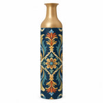 Iznik Medallion Metal Flower Vase – Palmette Rosette Scroll - MintiHome