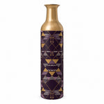 Sand Lattice Metal Flower Vase – Aubergine Gold Triangle - MintiHome