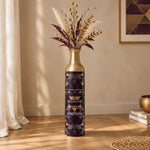 Sand Lattice Metal Flower Vase – Aubergine Gold Triangle - MintiHome
