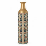 Baroque Scroll Metal Flower Vase – Sage Slate Acanthus Panel decorative metal vase shown in a product view.