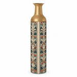 Baroque Scroll Metal Flower Vase – Sage Slate Acanthus Panel - MintiHome
