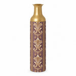 Baroque Scroll Metal Flower Vase – Dusty Plum Volute Relief decorative metal vase shown in a product view.