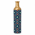 Cobalt Roundel Metal Flower Vase – Midnight Dash Roundel decorative metal vase shown in a product view.
