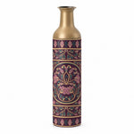 Saffron Meena Metal Flower Vase – Dusky Plum Vine Silhouette - MintiHome