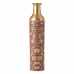 Gilt Ogee Metal Flower Vase – Dusty Rose Silhouette Cameo decorative metal vase shown in a product view.