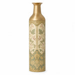 Gilt Ogee Metal Flower Vase – Bleached Sand Gilt Sprig decorative metal vase shown in a product view.