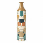 Retro Pebble Metal Flower Vase – Chalk Ivory Hairline Field - MintiHome