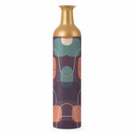 Retro Pebble Metal Flower Vase – Dusty Plum Carved Field - MintiHome
