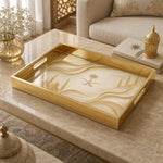 Saudi Arabia Skyline Glass Serving Tray – Mosque Domes glass serving tray shown in a product view.