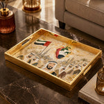 UAE Founders Glass Serving Tray – Portraits Flag Palms - MintiHome