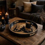Vintage Halloween Plastic Serving Tray – Moon Cat Bat - MintiHome
