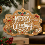 Christmas Gingerbread Couple Wood Wall Decor – Calligraphy Art - MintiHome