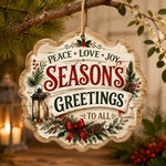 Christmas Peace Love Joy Wood Hanging Sign – Lantern Calligraphy - MintiHome