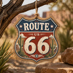 Route 66 Shield MDF Wood Hanging Wall Decor – Desert - MintiHome