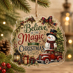Believe in the Magic of Christmas Snowman Hanging Sign - MintiHome