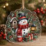 Christmas Snowman Cardinal Birdhouse Hanging Sign – Holiday - MintiHome