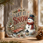 Let It Snow Snowman Sled Birdhouse Hanging Sign – Holiday - MintiHome