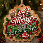 Christmas Sleigh Star MDF Wood Hanging Sign - Traditional Holiday - MintiHome