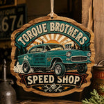 Torque Brothers Speed Shop Wood Wall Sign – Hot Rod Shop - MintiHome