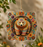 Christmas Mandala Folk Bear Acrylic Hanging Wall Decor - MintiHome