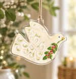 Christmas Acrylic Hanging Wall Decor – Dove with Holly - MintiHome