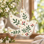Christmas Acrylic Hanging Wall Decor – Berry Branch Dove - MintiHome