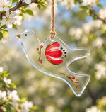 Christmas Acrylic Hanging Wall Decor – Gold Blossom Dove - MintiHome