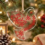 Christmas Acrylic Hanging Wall Decor – Snowflake Line Dove - MintiHome