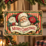 Christmas MDF Wood Hanging Wall Decor – Merry Christmas Santa - MintiHome