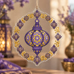 Ramadan Acrylic Hanging Wall Decor – Purple Star Lantern Medallion - MintiHome