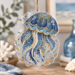 Daily Acrylic Hanging Wall Decor – Navy Gold Jellyfish - MintiHome