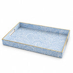Blue Paisley Print Plastic Serving Tray – Full Print Border - MintiHome