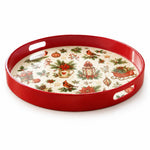 Christmas Cardinal Bird Serving Tray – Red Rim Holiday Platter - MintiHome