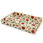 Christmas Decorative Plastic Serving Tray – Cardinal Poinsettia - MintiHome