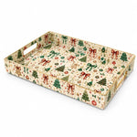 Christmas Decorative Plastic Serving Tray – Christmas Bow And Tree - MintiHome