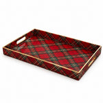 Christmas Decorative Plastic Serving Tray – Classic Tartan Plaid - MintiHome